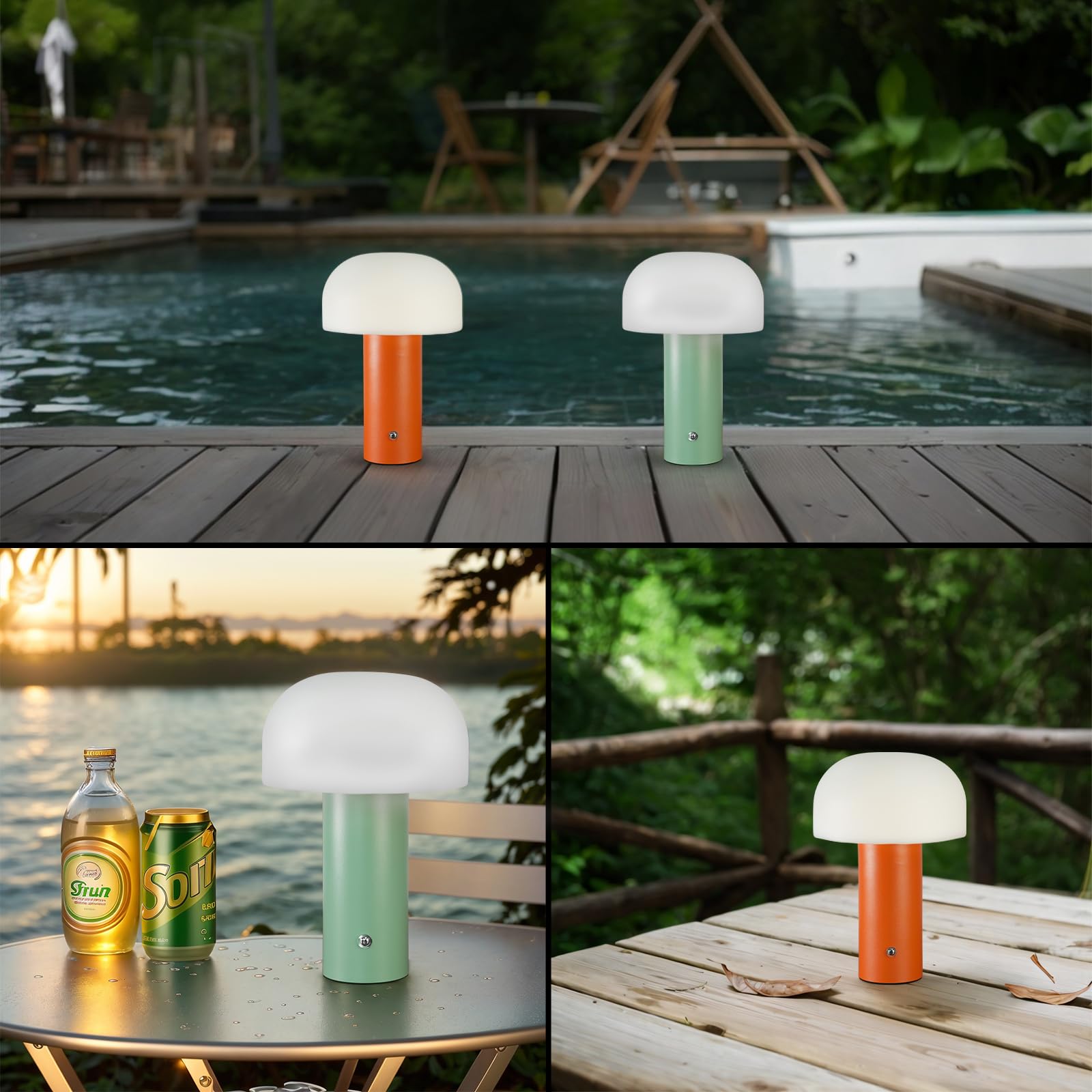 北欧デザイン マッシュルームライト クローム LED 調光可能 コードレス 北欧デザイン マッシュルームライト クローム LED 調光可能